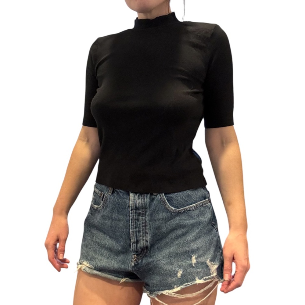 Black Turtleneck Top